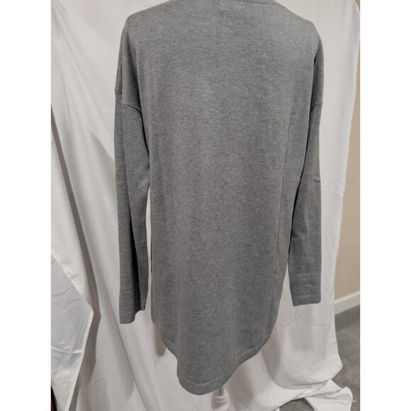 Lands' End Women's Gray Oversized Tunic Sweater Knit Knee Length Shirt Size XS - Picture 4 of 14